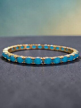 An Awesome 9.5" Chalcedony with Plated Gold Bracelet